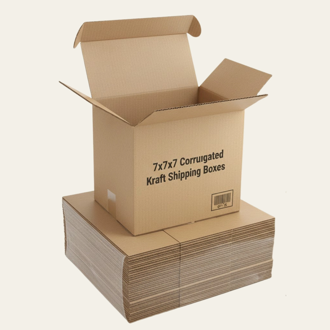 7x7x7 Corrugated Kraft Shipping Boxes - Hot Custom Boxes