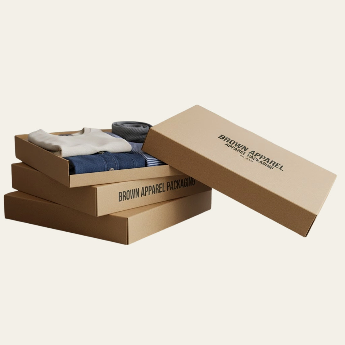 Brown Apparel Packaging Boxes - Hot Custom Boxes