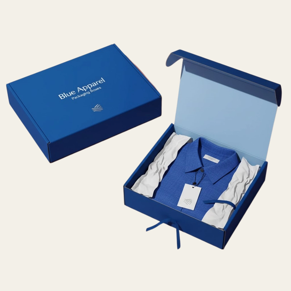 Blue Apparel Packaging Boxes - Hot Custom Boxes