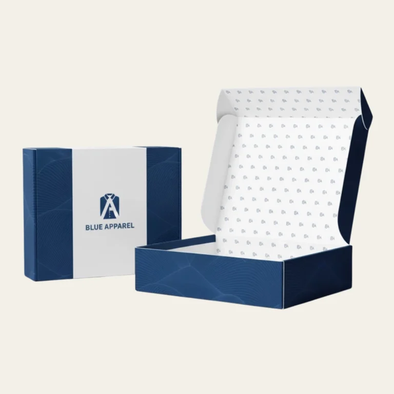 Blue Apparel Packaging Boxes - Hot Custom Boxes