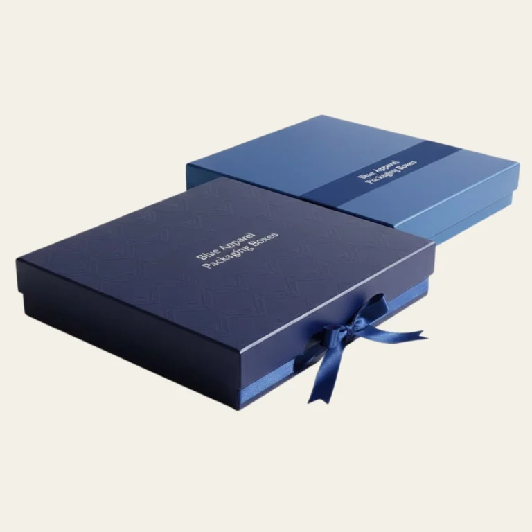 Blue Apparel Packaging Boxes - Hot Custom Boxes