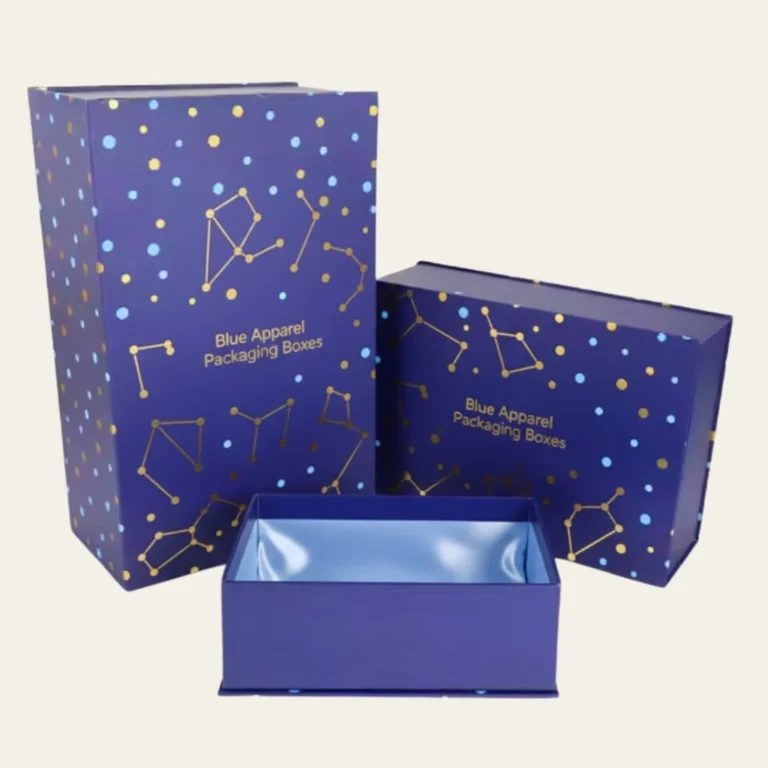 Blue Apparel Packaging Boxes - Hot Custom Boxes