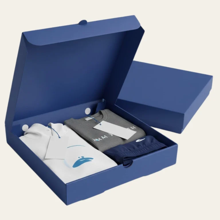Blue Apparel Packaging Boxes - Hot Custom Boxes