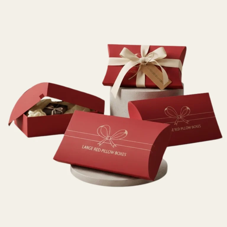 Large Red Pillow Boxes - Hot Custom Boxes