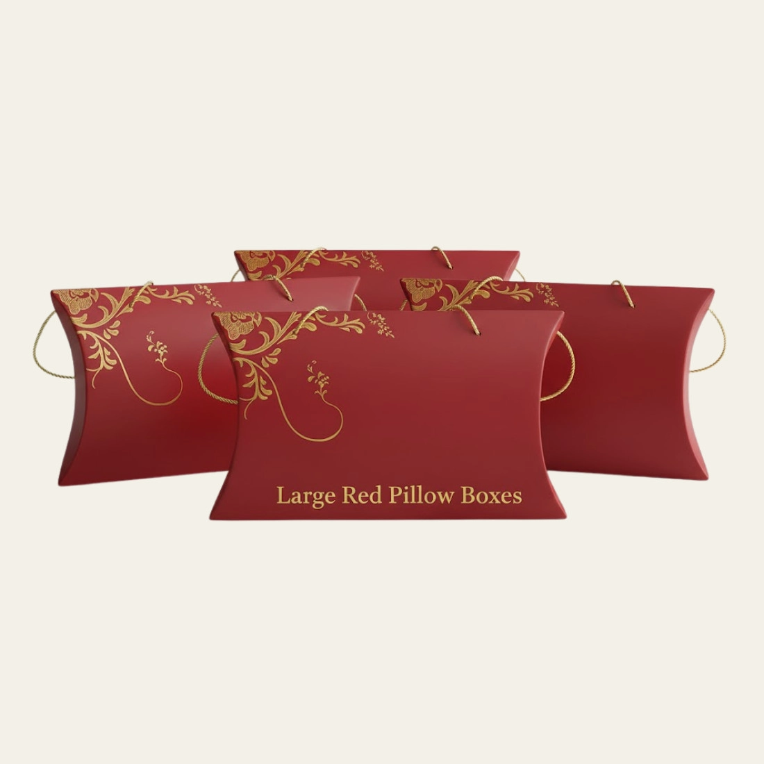 Large Red Pillow Boxes - Hot Custom Boxes