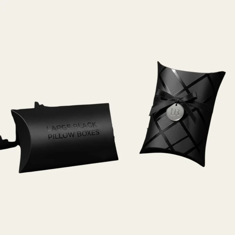 Large Black Pillow Boxes - Hot Custom Boxes