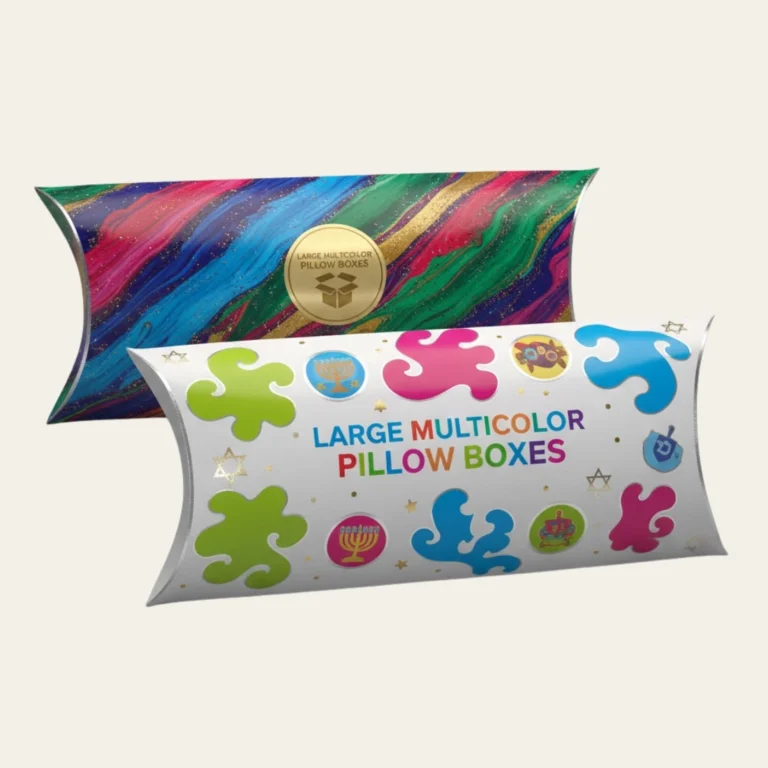 Large Multicolor Pillow Boxes - Hot Custom Boxes