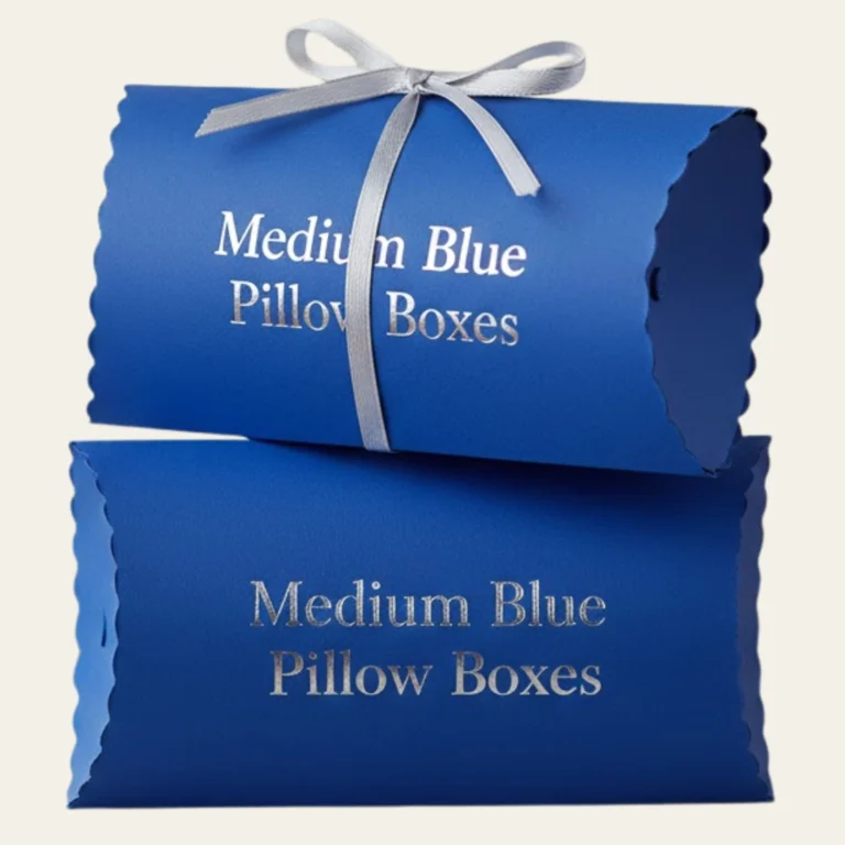 Medium Blue Pillow Boxes - Hot Custom Boxes