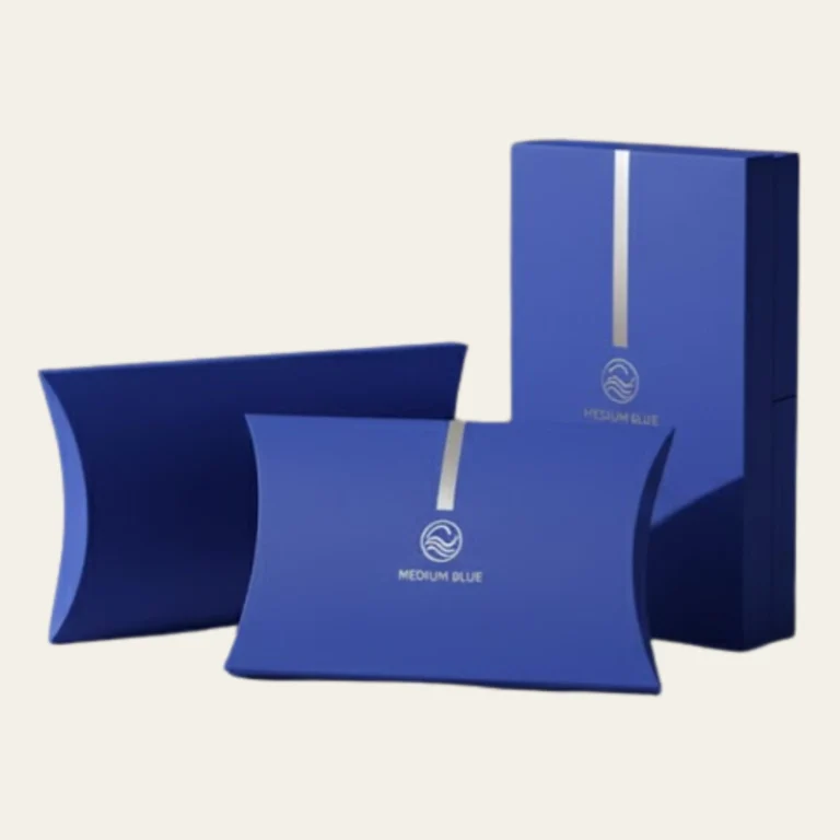 Medium Blue Pillow Boxes - Hot Custom Boxes