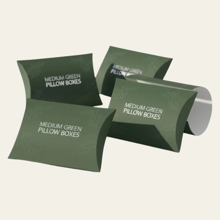 Medium Green Pillow Boxes - Hot Custom Boxes