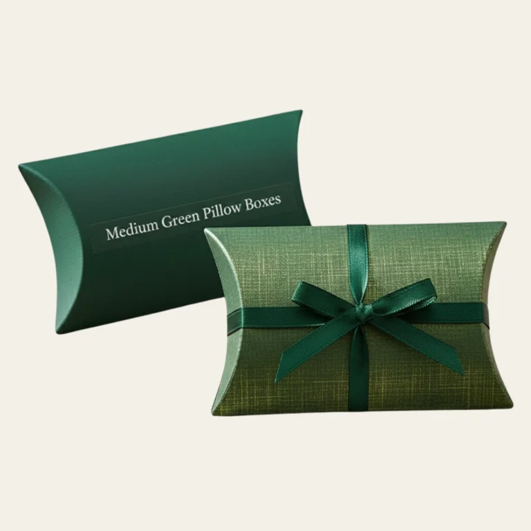 Medium Green Pillow Boxes - Hot Custom Boxes
