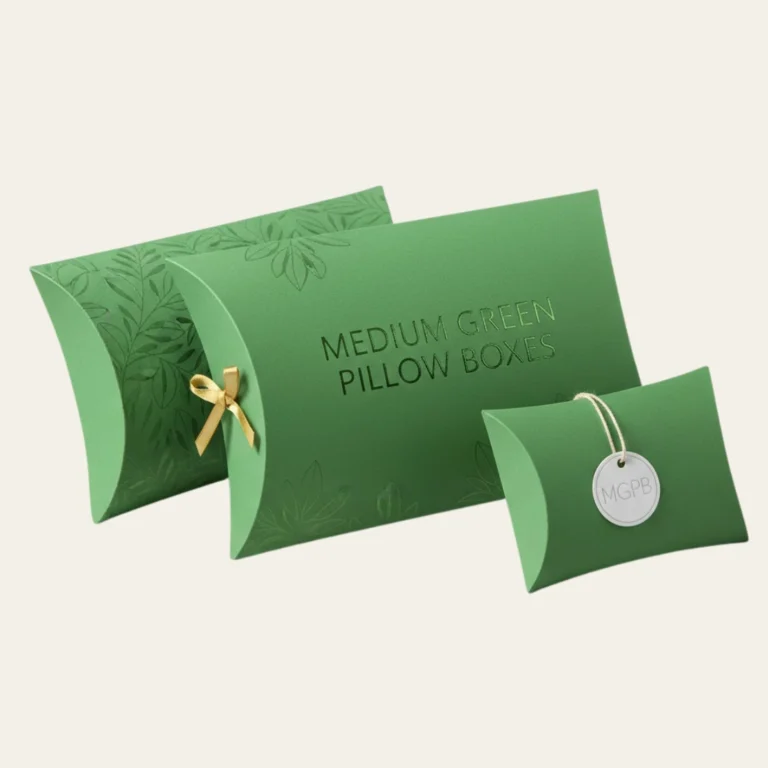 Medium Green Pillow Boxes - Hot Custom Boxes