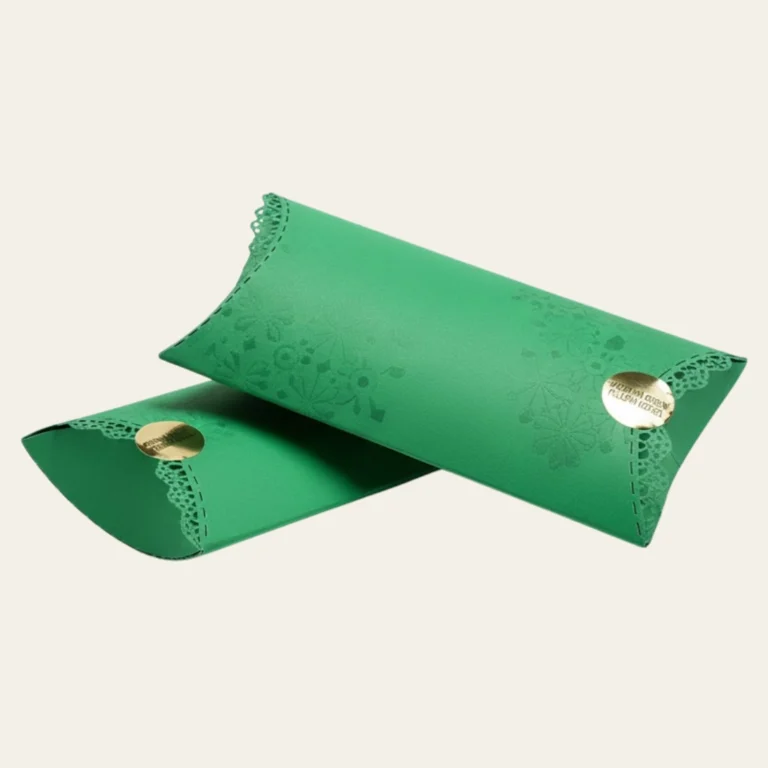 Medium Green Pillow Boxes - Hot Custom Boxes
