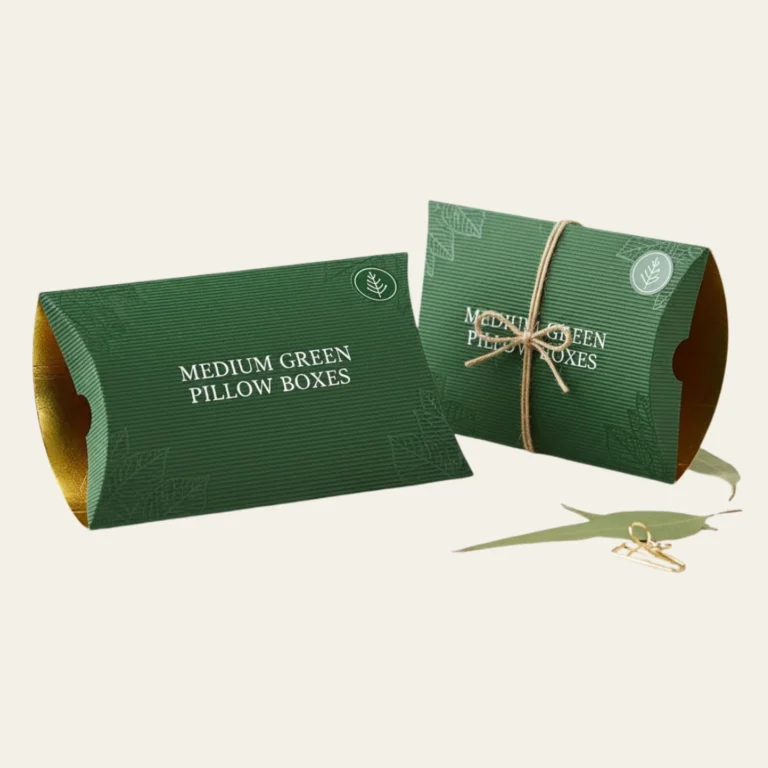 Medium Green Pillow Boxes - Hot Custom Boxes