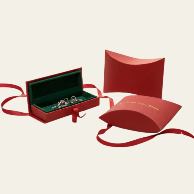 Small Red Pillow Boxes - Hot Custom Boxes