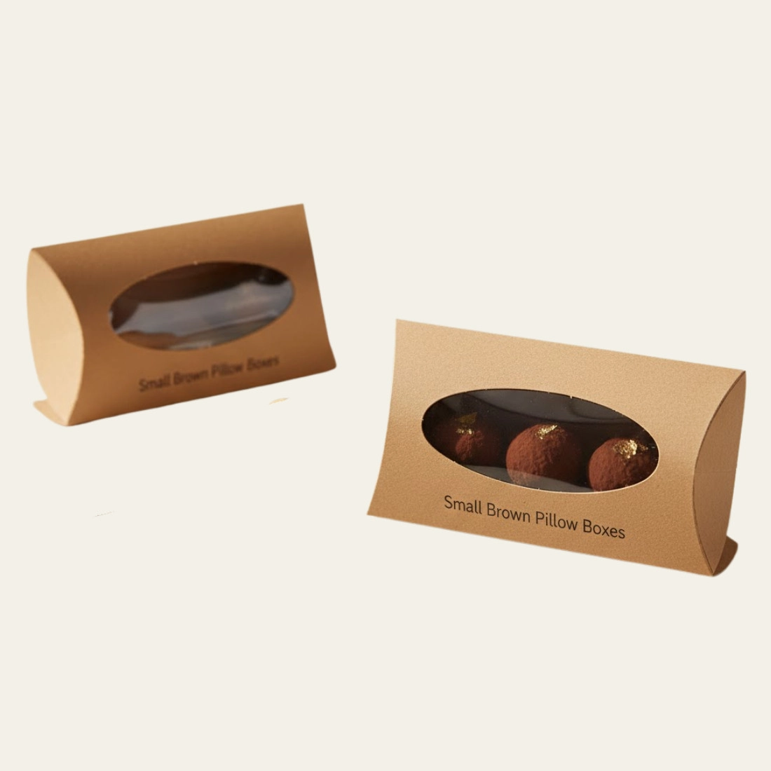 Small Brown Pillow Boxes - Hot Custom Boxes