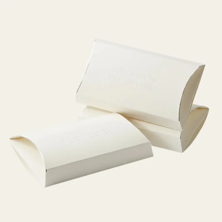 Large White Pillow Boxes - Hot Custom Boxes