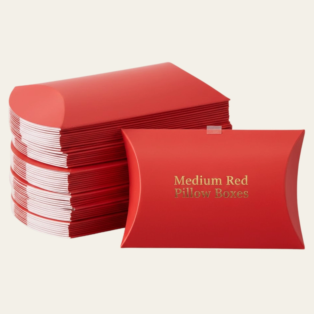 Medium Red Pillow Boxes - Hot Custom Boxes
