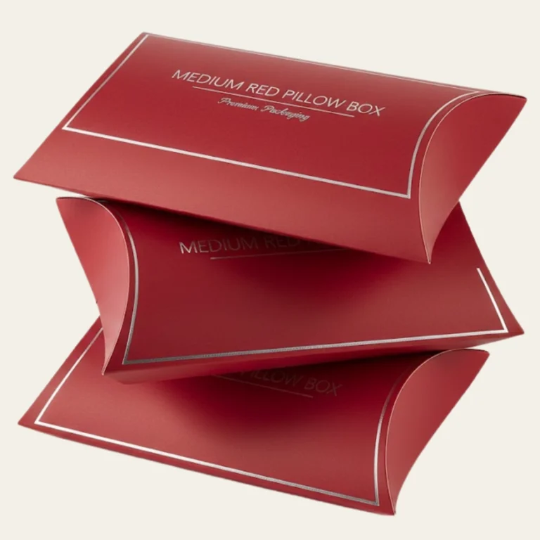 Medium Red Pillow Boxes - Hot Custom Boxes