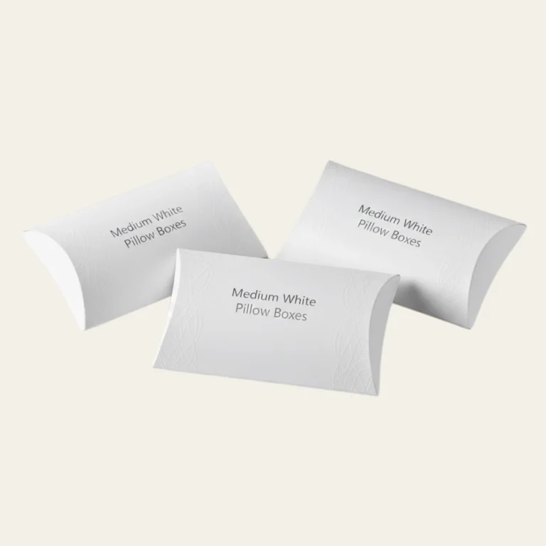 Medium White Pillow Boxes - Hot Custom Boxes