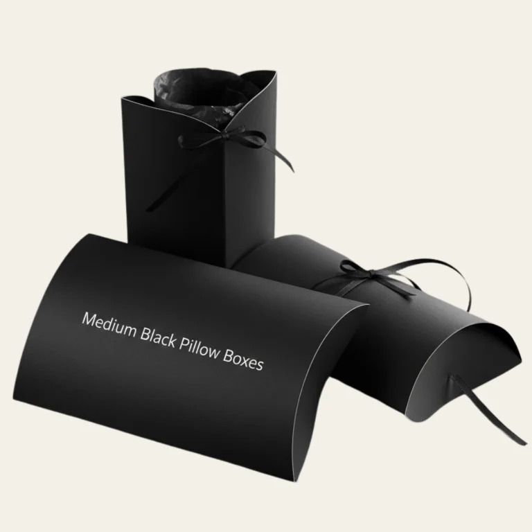 Medium Black Pillow Boxes - Hot Custom Boxes