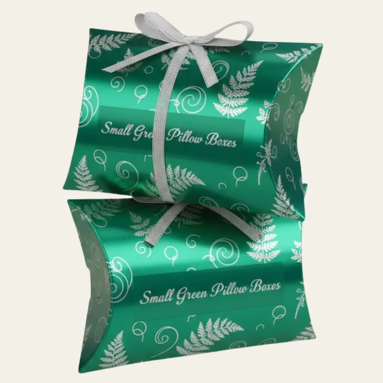 Small Green Pillow Boxes - Hot Custom Boxes