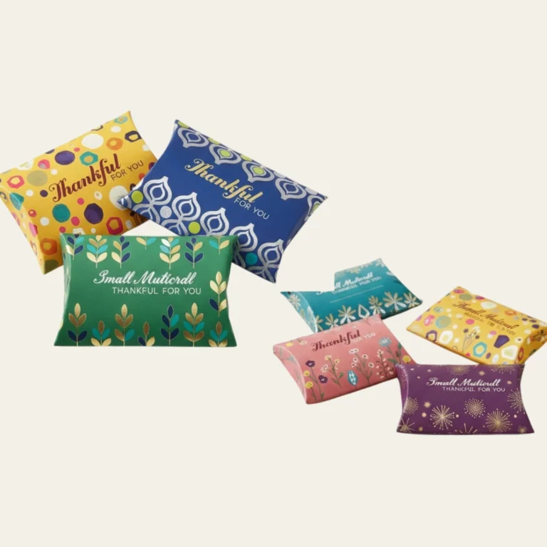 Small Multicolor Pillow Boxes - Hot Custom Boxes