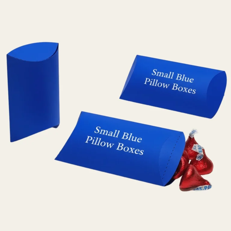 Small Blue Pillow Boxes - Hot Custom Boxes