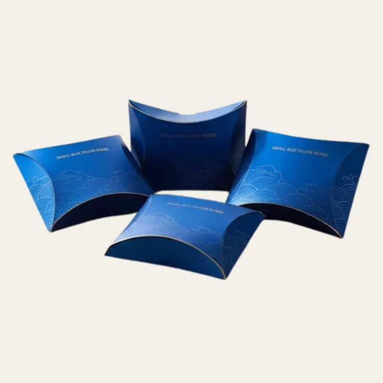 Small Blue Pillow Boxes - Hot Custom Boxes