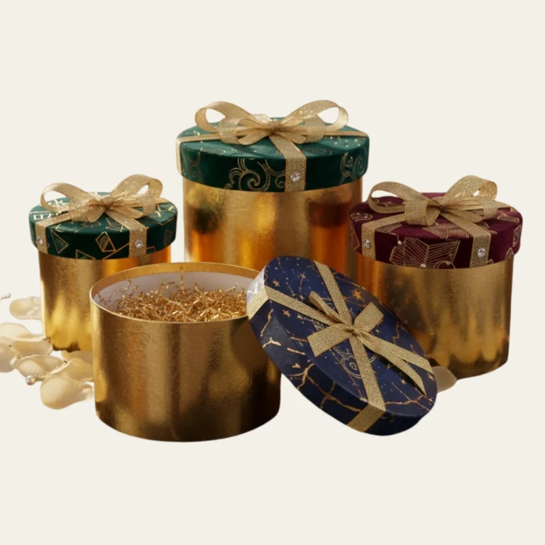 Golden Round Boxes - Hot Custom Boxes