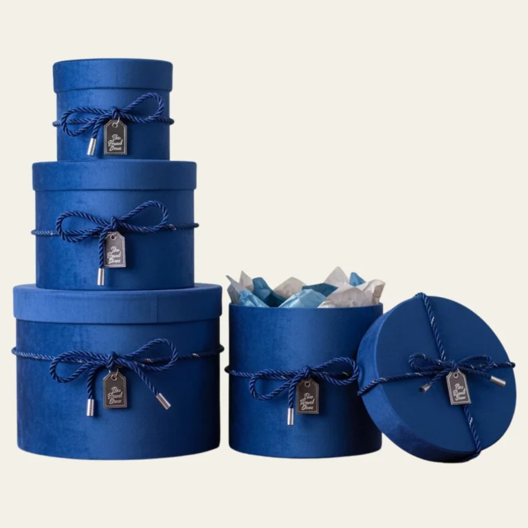 Blue Round Boxes - Hot Custom Boxes