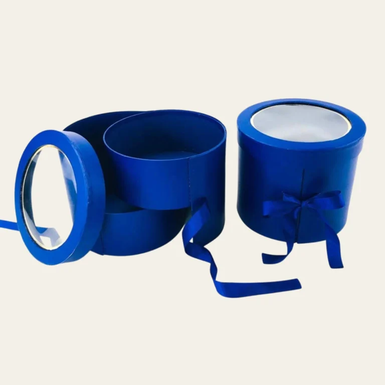 Blue Round Boxes - Hot Custom Boxes