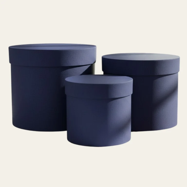 Blue Round Boxes - Hot Custom Boxes
