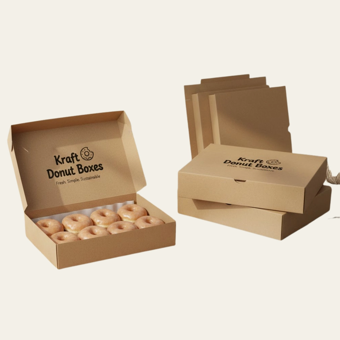 Kraft Donut Boxes - Hot Custom Boxes