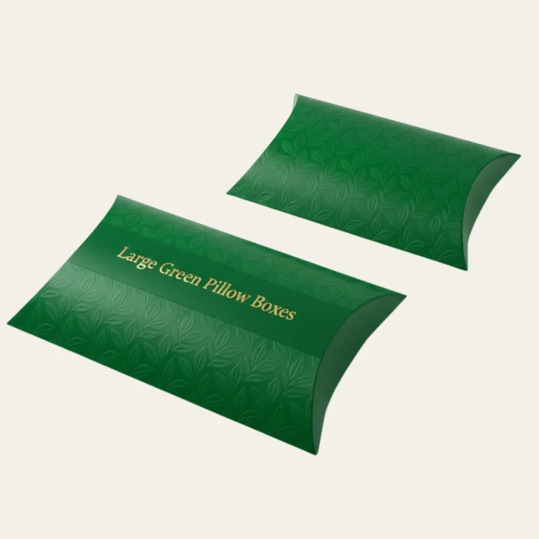 Large Green Pillow Boxes  - Hot Custom Boxes
