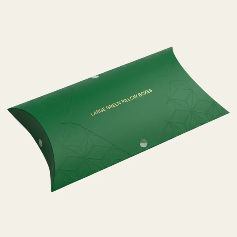 Large Green Pillow Boxes  - Hot Custom Boxes