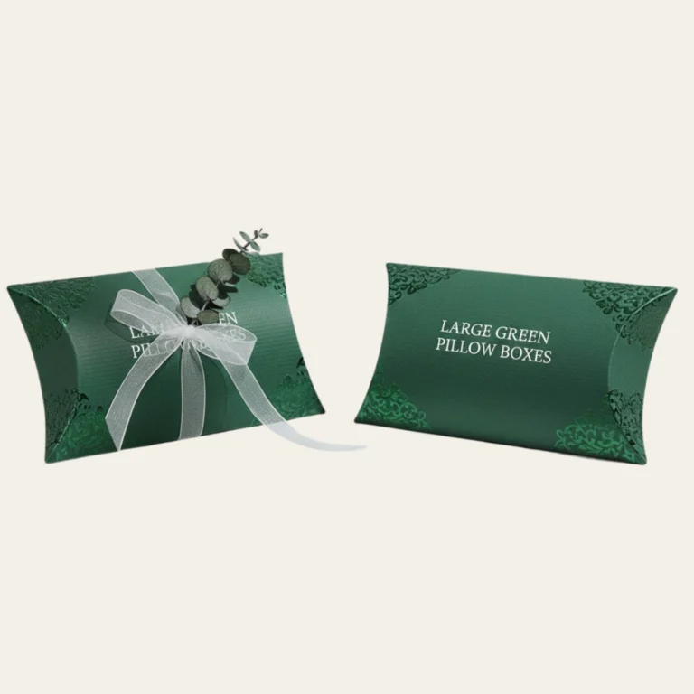 Large Green Pillow Boxes  - Hot Custom Boxes