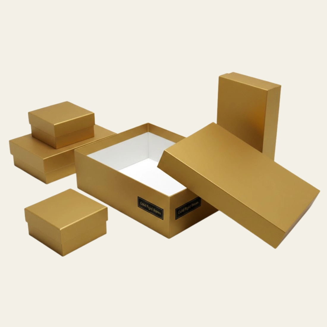 Gold Rigid Boxes - Hot Custom Boxes