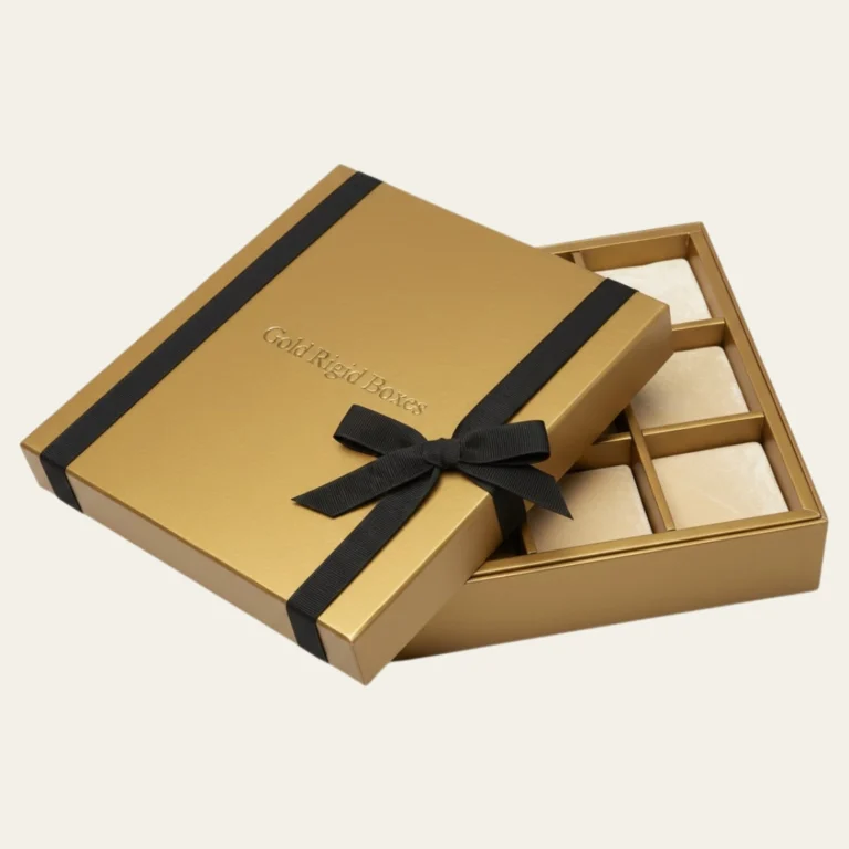Gold Rigid Boxes - Hot Custom Boxes