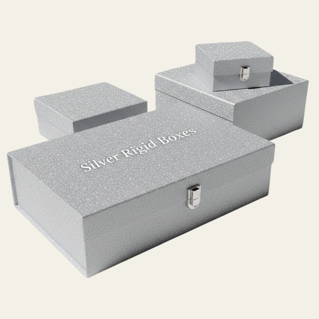 Silver Rigid Boxes - Hot Custom Boxes