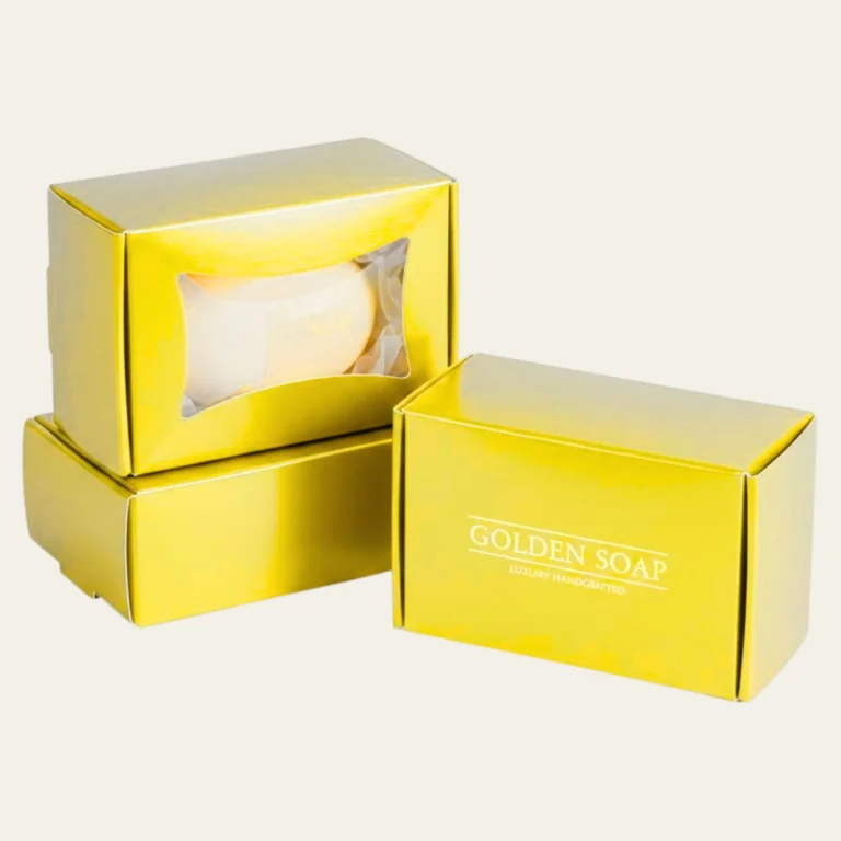 Golden Soap Boxes - Hot Custom Boxes