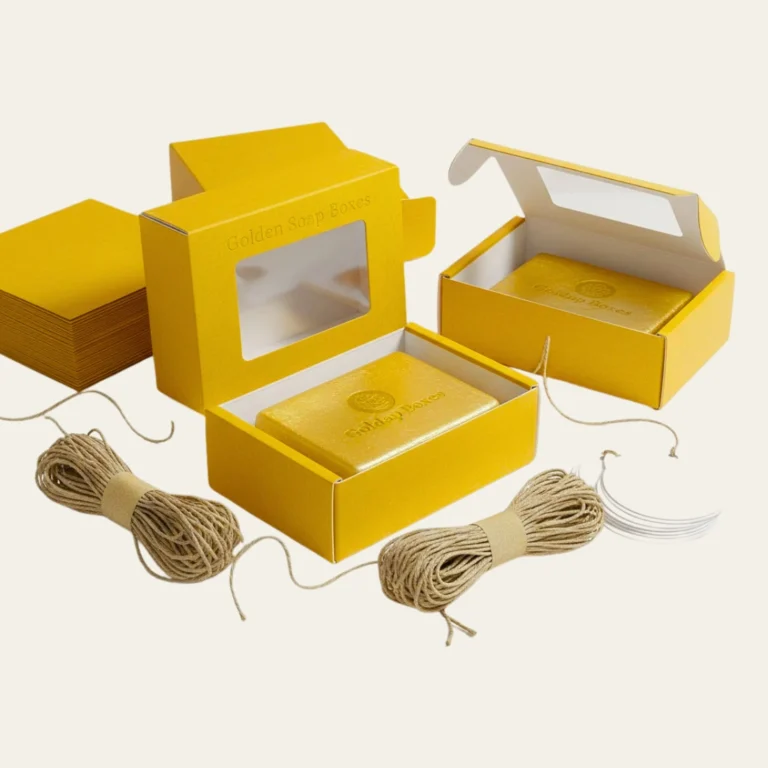 Golden Soap Boxes - Hot Custom Boxes