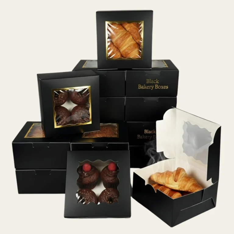 Black Bakery Boxes - Custom Bakery Packaging Boxes
