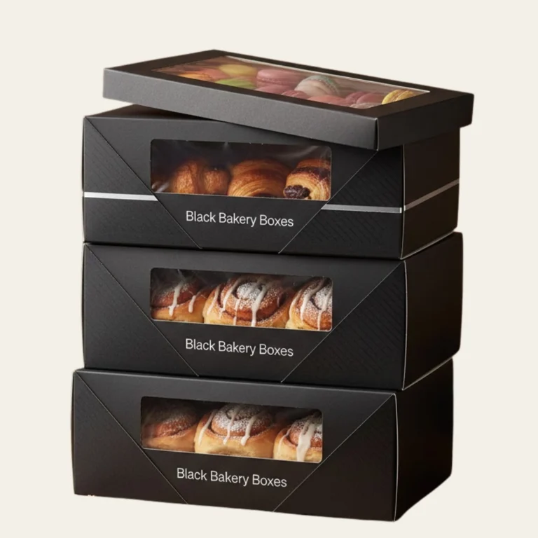 Black Bakery Boxes - Custom Bakery Packaging Boxes