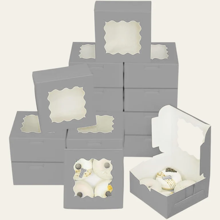 Silver Bakery Boxes - Custom Bakery Packaging Boxes