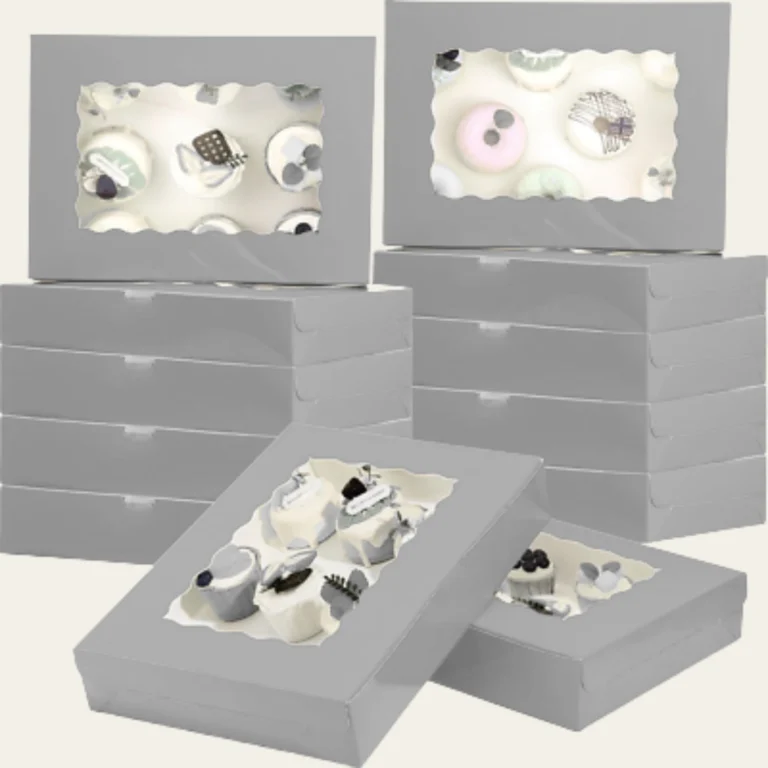 Silver Bakery Boxes - Custom Bakery Packaging Boxes
