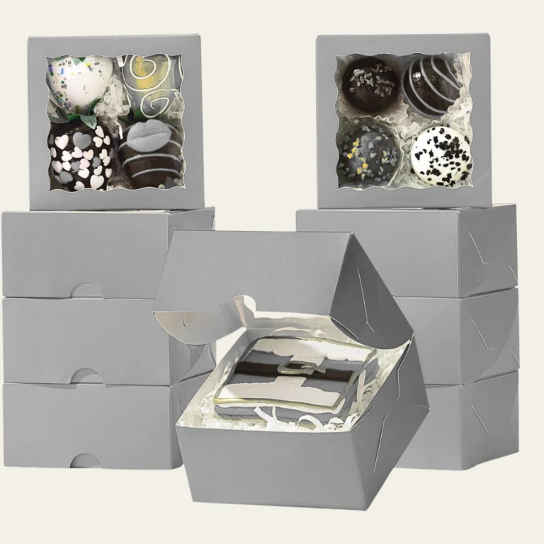 Silver Bakery Boxes - Custom Bakery Packaging Boxes
