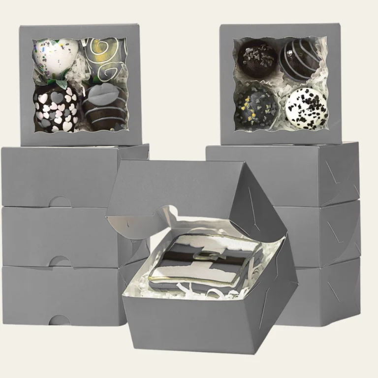 Gray Bakery Boxes - Custom Bakery Packaging Boxes