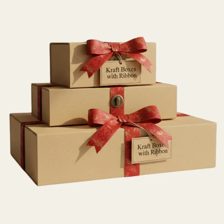 Kraft Ribbon Boxes | Custom Kraft Ribbon Packaging Wholesale