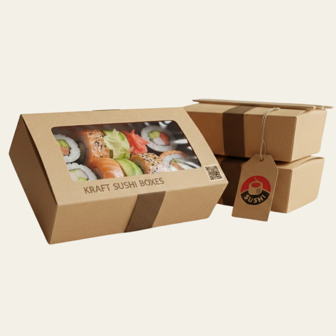 Kraft Sushi Boxes - Custom kraft Boxes